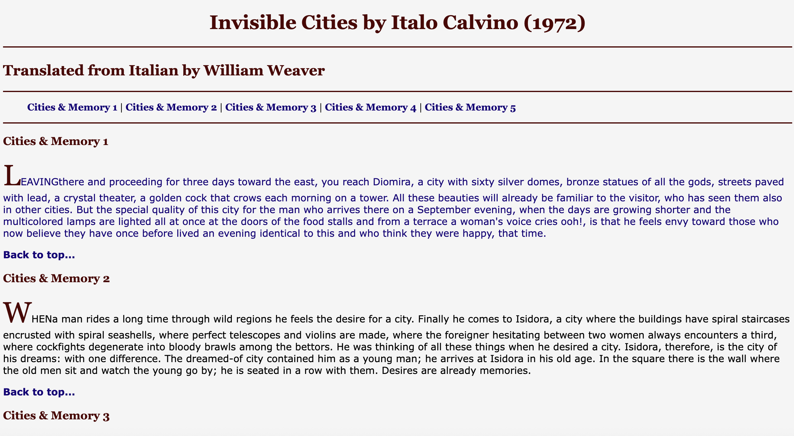Screenshot of Calvino project homepage